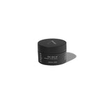 anfisa skin black 50ml jar with white background. white. lettering printed on the side of jar and debossed logo on lid.